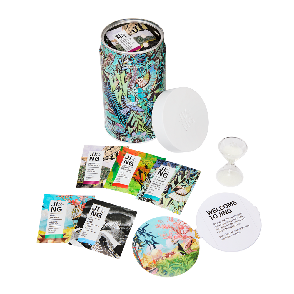 JING Remarkable Discovery Caddy - Leaves & Buds Design