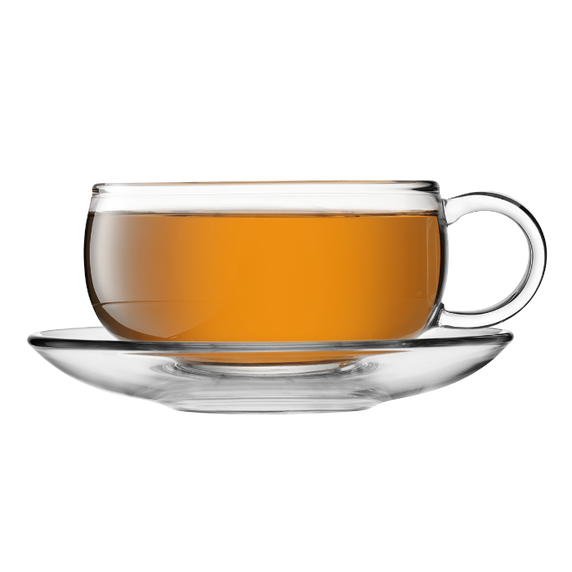 Glass Cup & Saucer, 300ml